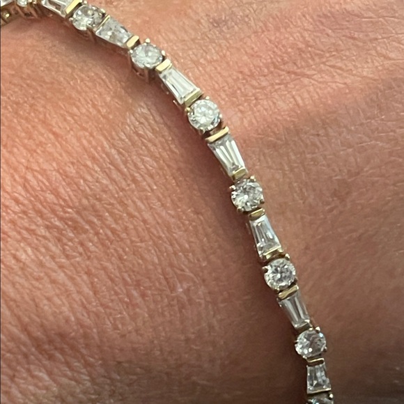 925 STERLING JJT TENNIS BRACELET 7in - Picture 1 of 10